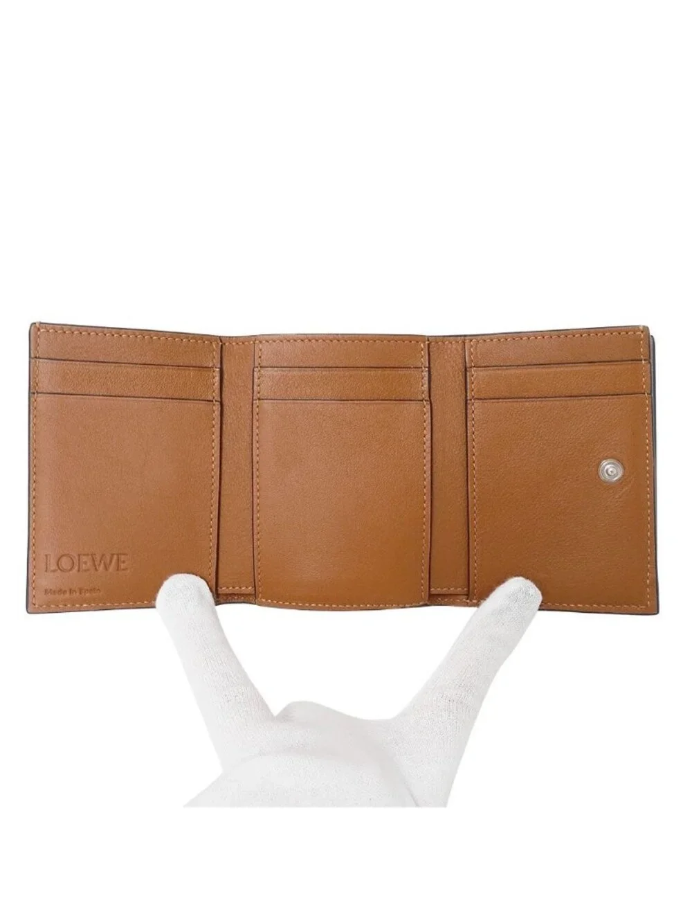 Loewe Wallet Trifold Anagram Shell Beige Mini Compact Seashell